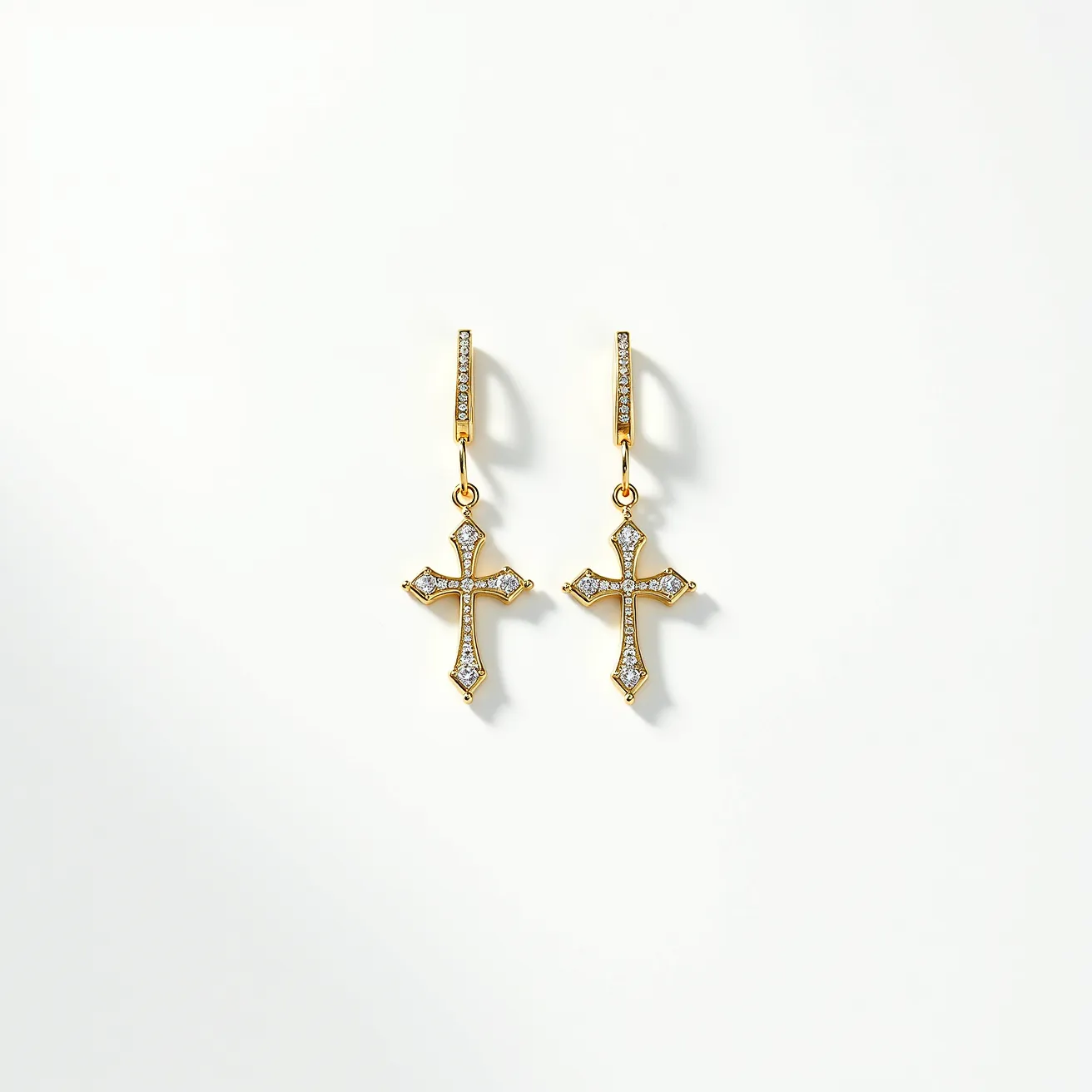 gold cross earrings