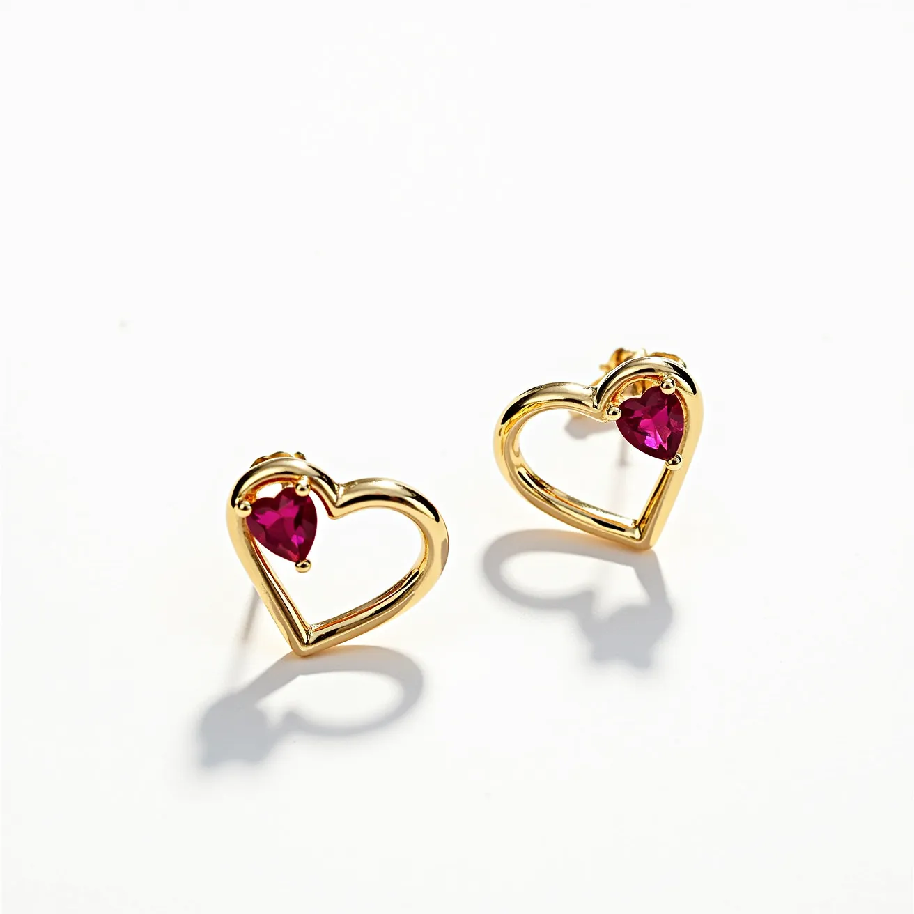 gold heart earrings