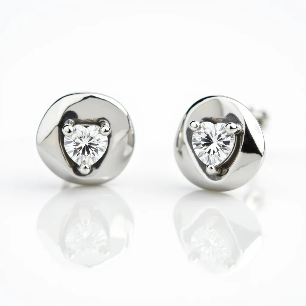 These white sapphire earrings feature heart-shaped gemstones securely set within a polished metal frame, likely made of white gold or platinum. Each earring showcases a single white sapphire stone, expertly faceted to catch and reflect light. The sapphires are prong-set, enhancing their visibility and brilliance. The earrings are completed with a classic stud attachment, ensuring a secure fit when worn. The combination of the heart-shaped stones and the glossy metal adds a touch of elegance and sophistication to the design.