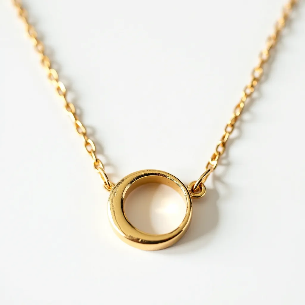 This celestial moon necklace features a delicate gold chain, linked to a polished crescent-shaped pendant that embodies a minimalist moon motif. The pendant is crafted from gold, adding a sleek and shiny appearance to the necklace. The chain is a fine, uniform series of gold links that complement the overall elegant design. No additional stones or gems are incorporated, allowing the simplicity of the gold crescent to stand out as the central element. The necklace is finished with a traditional spring-ring clasp, ensuring a secure yet easy-to-use fastening, making it a stylish and versatile accessory.